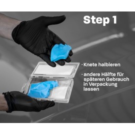 detailmate ValetPRO Cleaning Clay Yellow (Medium), Yellow Contamination Removal Bar 100 g + 2 Nitrile Protective Gloves