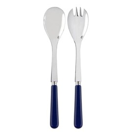 SABRE PARIS - Salad servers, 2-piece 26 cm - Pop - Stainless steel & acrylic - Dishwasher safe - Navy blue