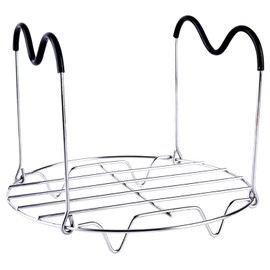 HapWay Steamer Rack Trivet with Heat Resistant Silicone Handles Compatible with Instant Pot 6 & 8 qt Accessories, Stainless Steel Steaming Rack Trivet Stand for Pressure Cooker