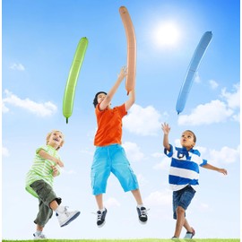 100Pcs Rocket Balloons with Air Pump, Assorted Colors Flying Magic Long Balloons with Whistling Noise, Screams into the Sky, Premium-quality Latex Colorful Giant Rocket Balloons for Parties