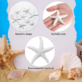 8 Pieces Sea Shells for Crafting Artificial Sea Shells Large Multi-Styles Resin White Seashell Decor for Aquarium Scallop Starfish Shells Ornaments White Shells for Fish Tank Home Decor