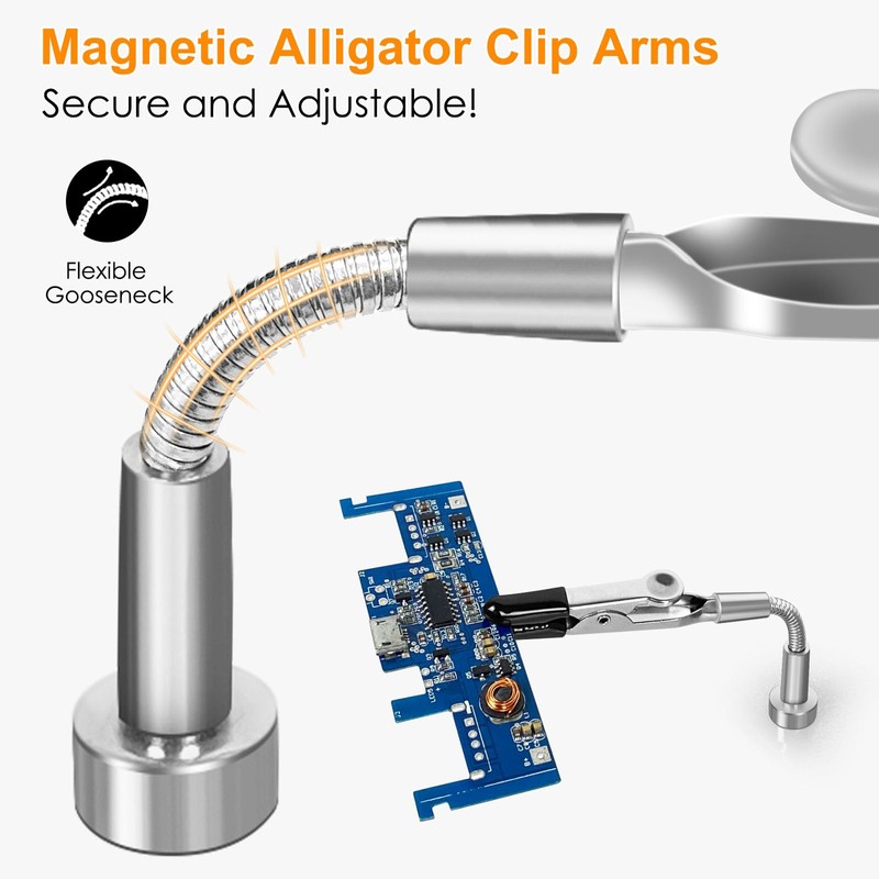 NOEVSBIG Magnetic Helping Hands Soldering Station with Large Base, Heat-Resistant