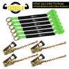 Trekassy Green Lasso Car Wheel Tie Down Ratchet Straps with