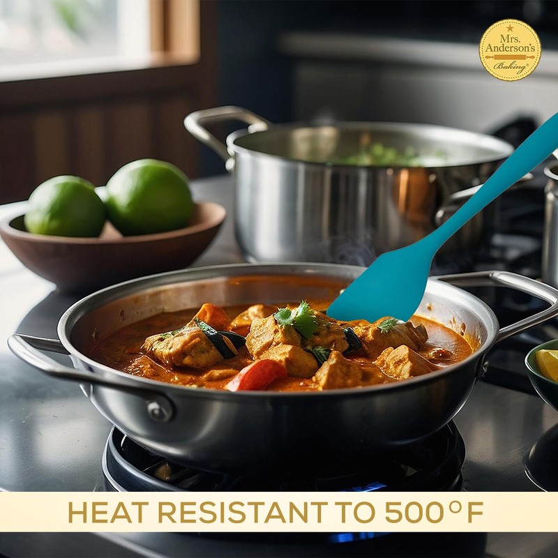 Mrs. Anderson’s Baking Silicone Spatula Scraper, Flexible and Non-Stick, Turquoise