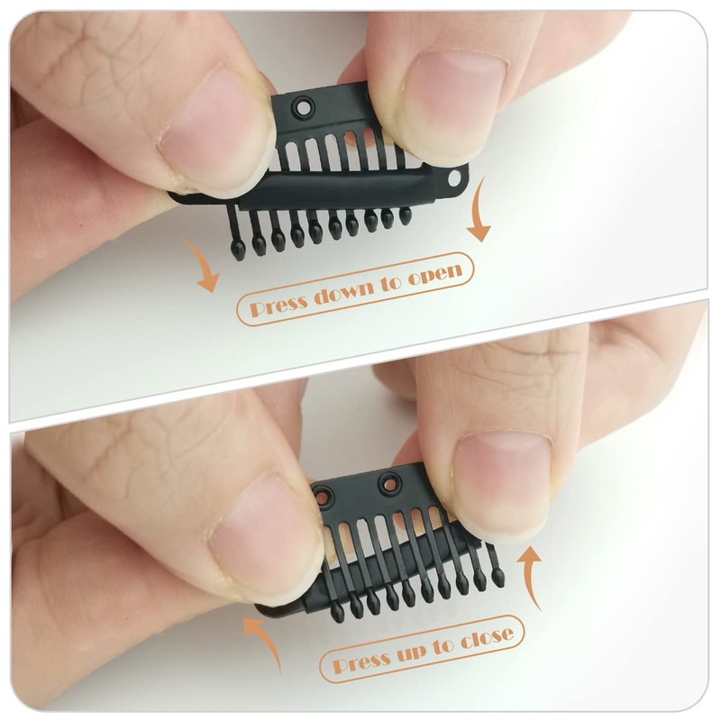 Dreamlover Wig Clips, Hair Extension Clips, 10 Teeth, Black, 30