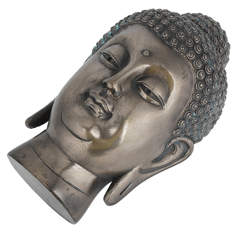 Resin Buddha Head Statue Figurine Ornament Buddhist Supplies Home Tabletop