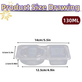 20 Pcs Of Double Box Snack, Reusable Sauce Container, Travel, Picnic, Work Easy To Carry, There Are Two, Can Be Convenient To Separate Spices