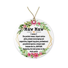 WolfeDesignPDD Maw Maw Noun Ornament - Christmas Ornament for Maw Maw - Mother's Day Ornament - Maw Maw Gifts - Maw Maw Definition - Keepsake Printed on Both Sides