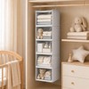 Vailando 5-Shelf Hanging Closet Organizer with Clear Dust Covers, Gray