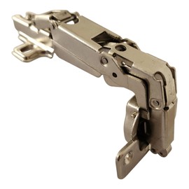 Full Overlay Cabinet Hinge, 35mm, 190-Degree, Steel BZP, Slide-On Cruciform Plate