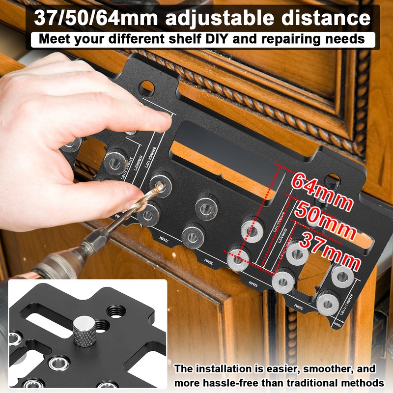 Holes Punch Locator Aluminum Alloy Cabinet Handle Hardware Jig Shelf