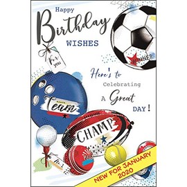 Jonny Javelin Male Birthday Sports Balls Greeting Card