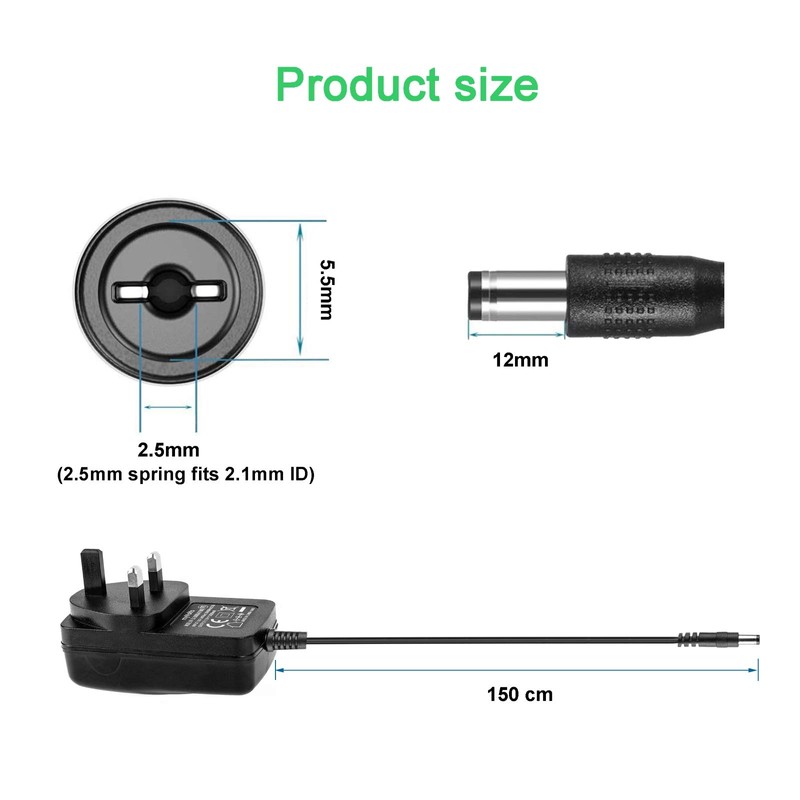 myVolts 12V power supply adaptor compatible with/replacement for Alesis Strike