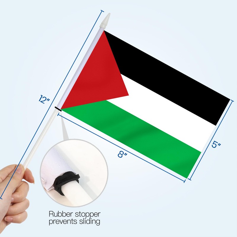 Anley Palestine Mini Flag 12 Pack - Hand Held Small