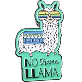 Stickeroonie No Drama Llama with Sunglasses Enamel Lapel Pin, 1.2 Inches