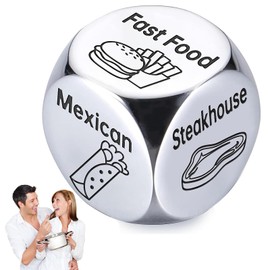 Date Night Food Dice Gifts – Food Decider for Boyfriend, Girlfriend, Husband, Wife, Anniversary, Steel Date Night Gifts for Wedding, Christmas, Valentine’s, Birthday for Men, Women