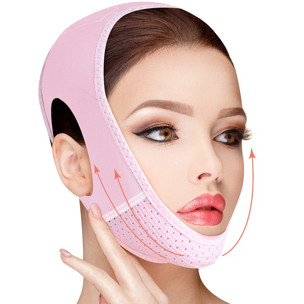 Nature Nation Reusable V Line Face Lifting Belt, Double Chin Reducer Mask, Facial Slimming Strap, Chin Up Mask, V Shaped Slimming Face Mask