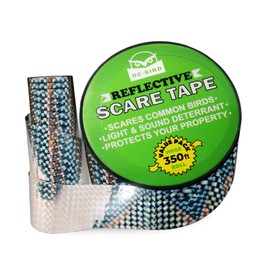De-Bird: Scare Tape - Reflective Tape Outdoor to Keep Away Woodpecker, Pigeon, Grackles, and More. Stops Damage, Roosting, and Mess (350ft Roll)