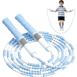 Cuerda de saltar suave con abalorio, longitud ajustable sin enredos, cuerda de saltar segmentada, para mujeres, hombres y niños que se mantienen en forma, entrenamiento y pérdida de peso