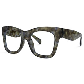 Zeelool Stylish Thick Square Blue Light Blocking Glasses for Women ZWT026245-01 Gray-tortoise