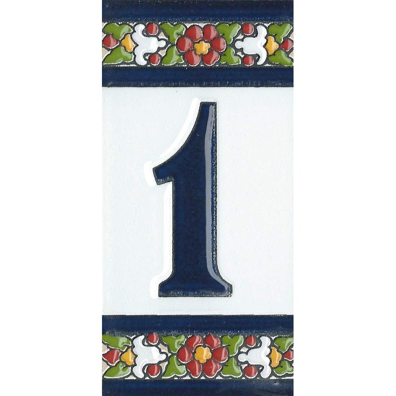 Spanish Floral Designed Ceramic Letter Tiles House Number Tiles and