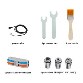 CNC 500W Spindle Motor Kit, 500W 0.5KW Air Cooled Spindle Motor and Spindle Speed Power Converter and 52mm Clamp and 3pcs ER11 Collet 1/4" 1/8" 1/16" for CNC Engraving CNC milling CNC Drilling