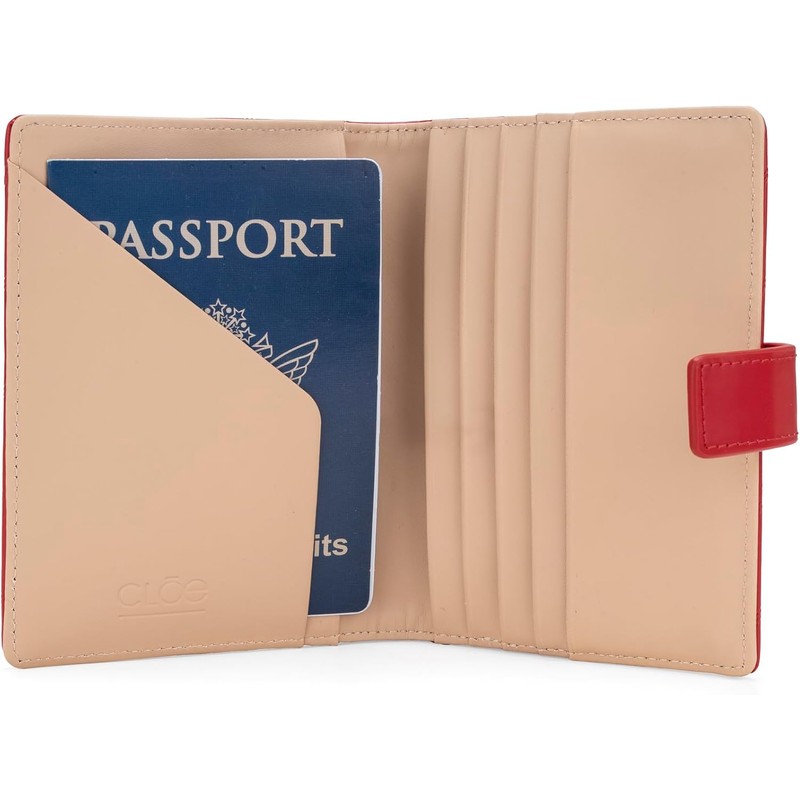 Cloe Porta Pasaporte Grande Look Troquelado Color Negro para Mujer
