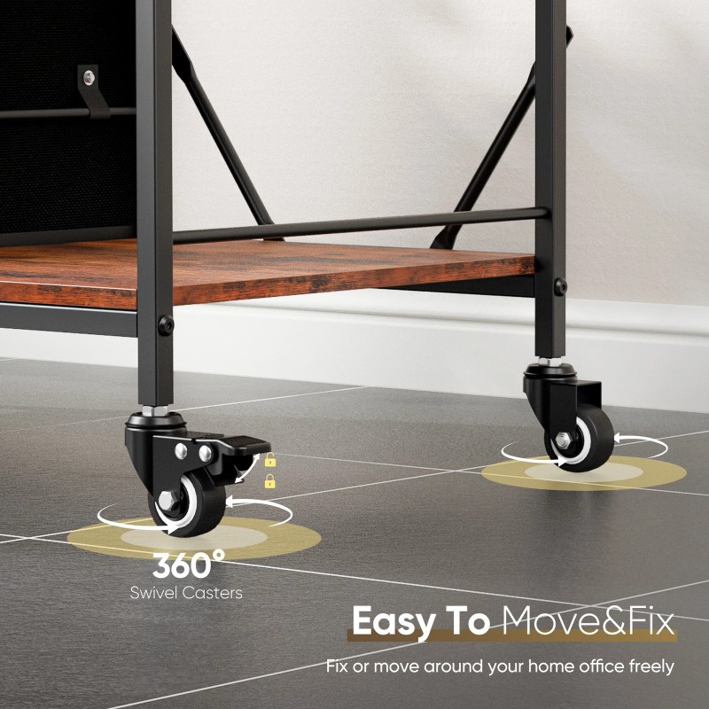 SEGAWE File Cabinet Rolling Printer Stand w/ Open Shelf Lateral