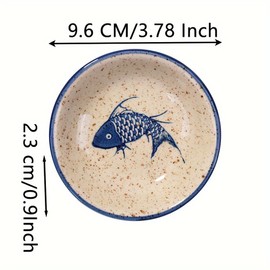 Whitenesser Japanese Retro Soy Sauce Dishes Set of 5 Porcelain Dipping Bowls for Seasoning Sushi