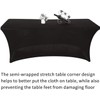 6ft Stretch Black Spandex Table Cloth for Standard Folding Tables