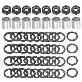 PATIKIL Skateboard Truck Hardware Kit Skateboard Truck Lock Nut Axle Washer Spacer Speed Ring Repair Set for Longboard Cruiser Silver Black