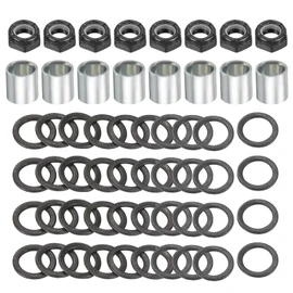 PATIKIL Skateboard Truck Hardware Kit Skateboard Truck Lock Nut Axle Washer Spacer Speed Ring Repair Set for Longboard Cruiser Silver Black