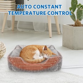 MARUNDA Heated Cat Bed Indoor， Heated Pet Bed for Indoor Cats and Small Dogs - Auto Temperature Control Cat Heating Bed.