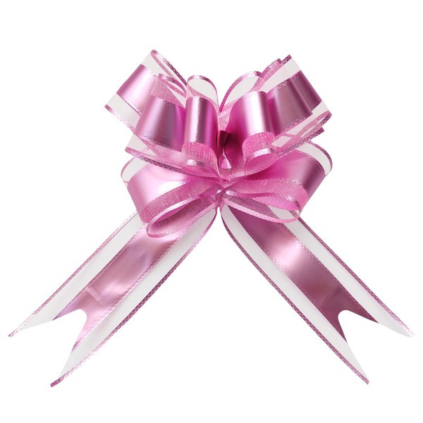 jefyghe Pull Bows for Gift Wrapping 10 PCS Glossy Pink
