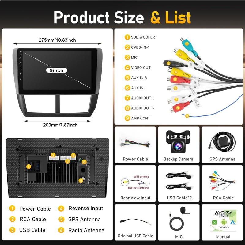 Android 11 Car Radio for Subaru Forester Impreza WRX 2008