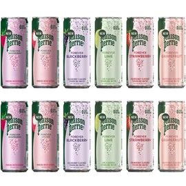 Sparkling Water Variety Pack – 12 Slim Cans (12 oz / 330 mL) – Unsweetened, Zero Sugar, Naturally Flavored – Low-Calorie Sparkling Beverage
