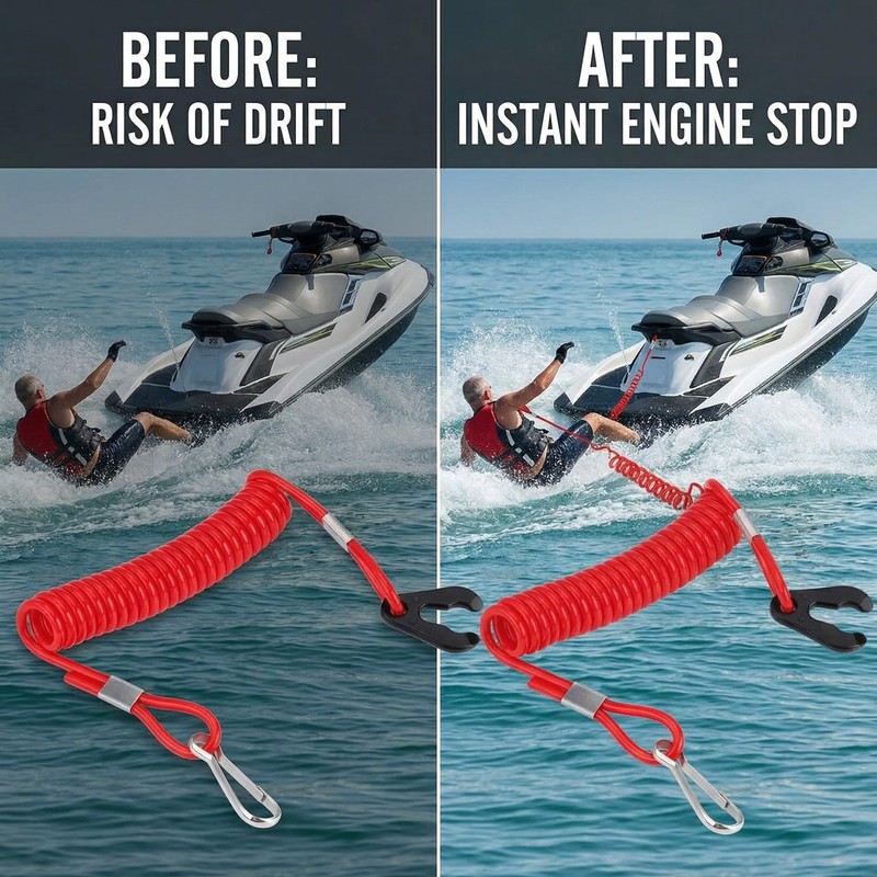 Motor Stop Switch Rope Lanyard, Pack of 3 Kill Switch
