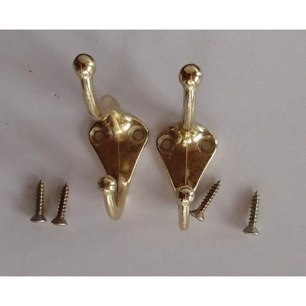 National Hardware *NEW* Pair of Coat & Hat Hooks Zinc