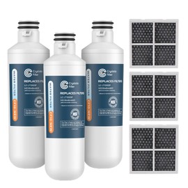 Crystala LT1000PC Replacement Water Filter, Compatible with LT1000PC/PCS, LT1000PC, LT-1000PC, MDJ64844601, ADQ747935 ADQ74793504 Water Filter and LT120F ADQ73334008 Fresh Air Filter 3 Pack