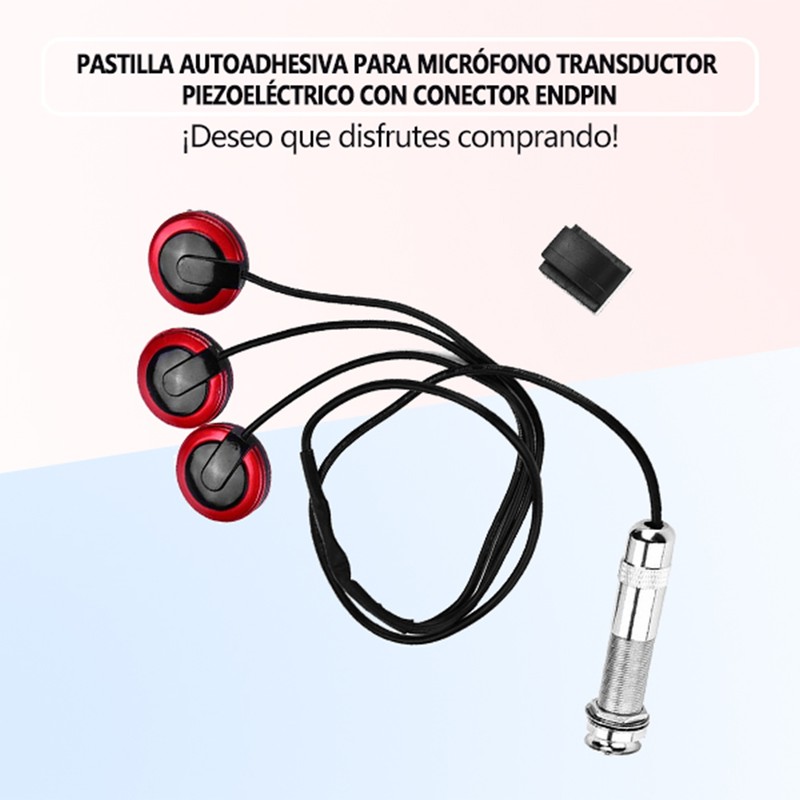 Self adhesive Piezo Transducer Microphone Pickup with Endpin Jack for