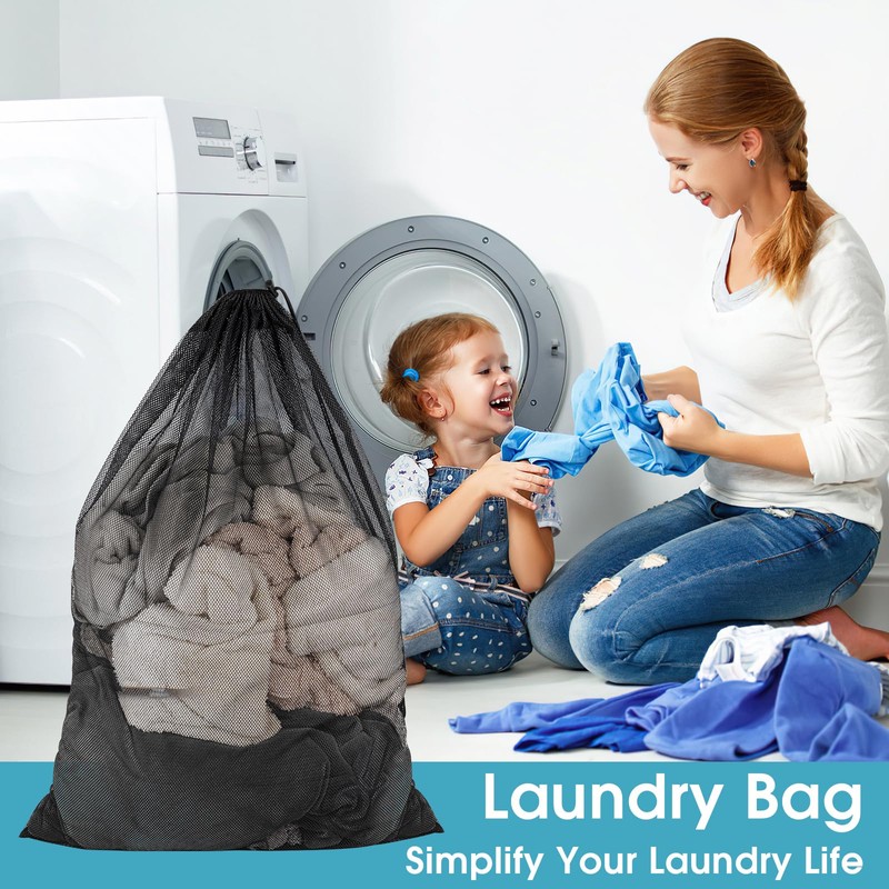 2 Pack Mesh Laundry Bags, 23 x 34 Inches Heavy