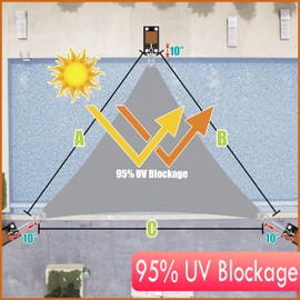 ColourTree Super Ring 5' x 8' x 9.4' Grey Right Triangle Customized Size Sun Shade Sail,Commercial Grade Canopy, Reinforced Corners & Edges, 260 GSM Fabric Heavy Duty -5 Years Warranty