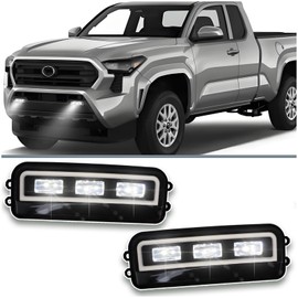 ULTRALTH LED Front Bumper Light Kit for 2022-2025 Toyota Tundra| 2024-2025 Tacoma| 2025 4Runner| 2023-2025 Sequoia–White DRL Fog Lights | Dynamic Amber Sequential Turn Signals | Direct OEM Replacement