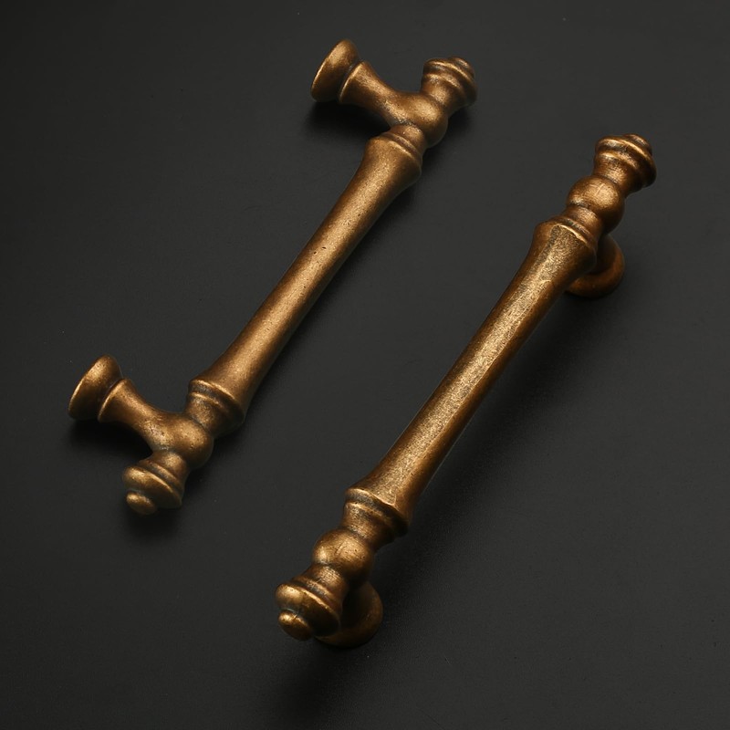 Amerdeco 6 Pack Antique Brass Cabinet Pulls 96mm Hole Center