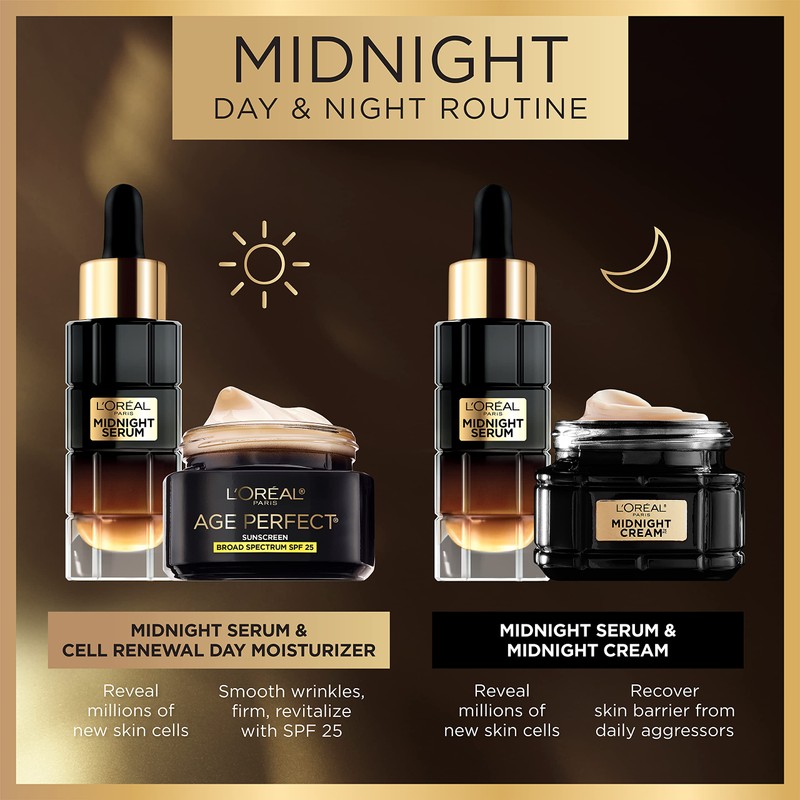 L'Oreal Paris Age Perfect Anti-Aging Midnight Face Serum, Reduce Wrinkles