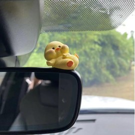 5 Pcs Cute Car Dashboard Accessories - Funny Duck Car Rear View Mirror Accessories for Women Girls Dashboard Home Garden Office Decorations