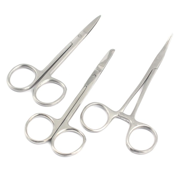 AAPROTOOLS 3 PCS Premium Grade IRIS Scissors+Stitch Scissors+Mosquito HEMOSTAT Forceps