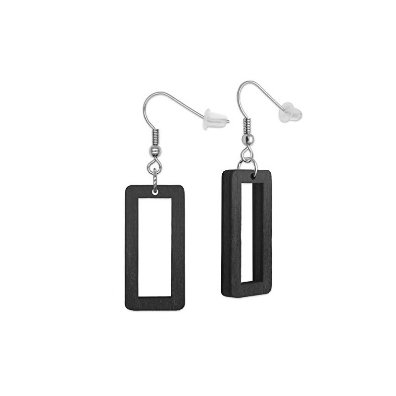 SoulCats® 1 pair of rectangular wood earrings for women in