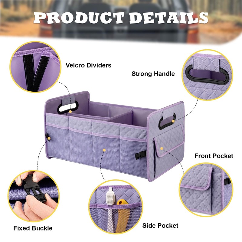 JiatuA Car Trunk Organizers and Storage for SUV, Collapsible Multi