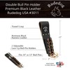 Lace-Up Double Bullpin Holder - Premium Black Leather- Rudedog USA